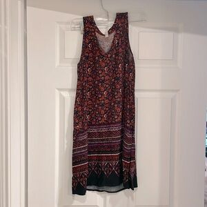 Xhilaration Patterned V-Neck Shift Dress